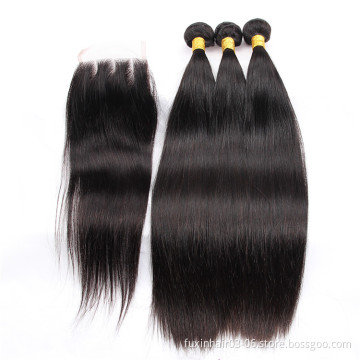 Alley express 12a south africa remy straight human weave bundles virgin malaysian hair with closure